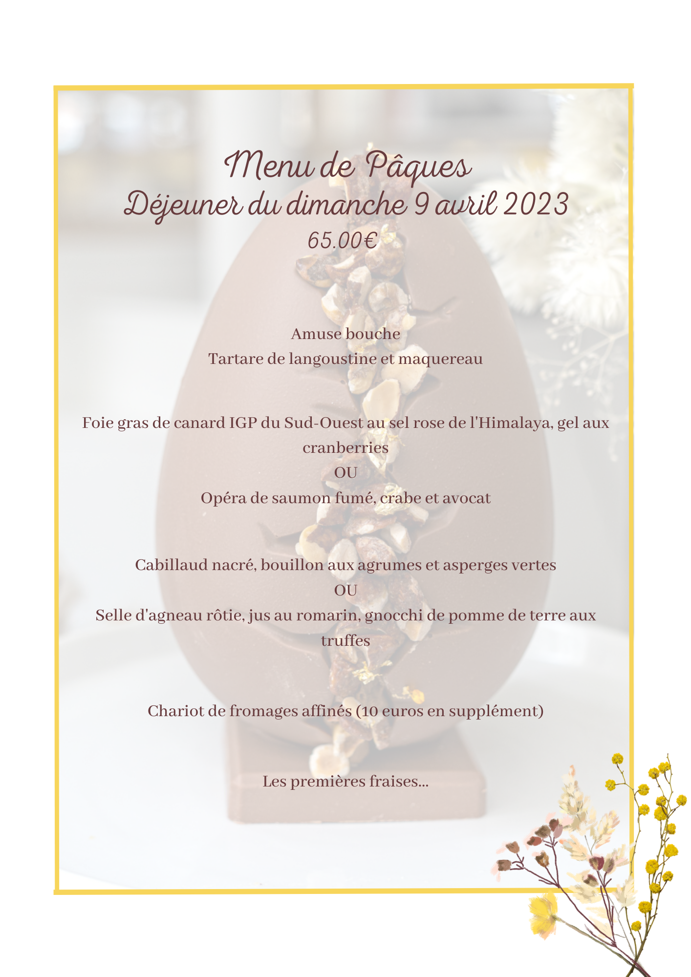 Menu de Pâques